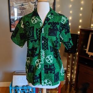 vintage Royal Hawaiian Barkcloth Button Up shirt